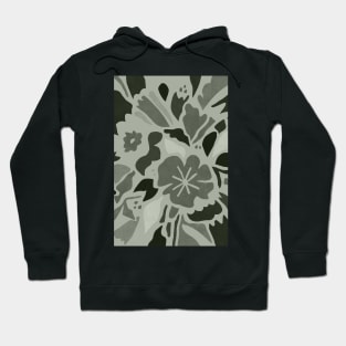 Dark green floral pattern Hoodie